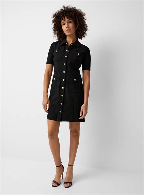 michael kors t shirt dress|Michael Kors golden button dress.